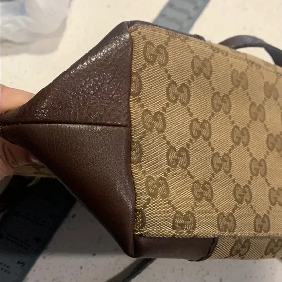 Gucci Brown Monogram Tote Bag EUC - Picture 10 of 13